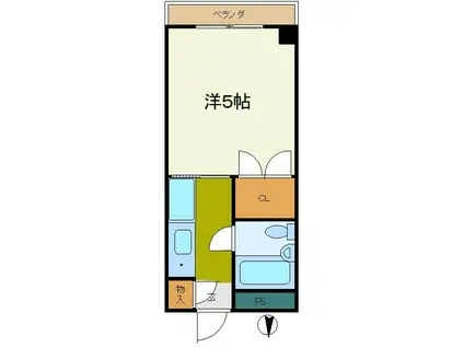 ペアステージ西館(1K/2階)の間取り写真