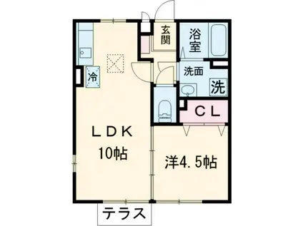 フレスコート・T(1LDK/1階)の間取り写真