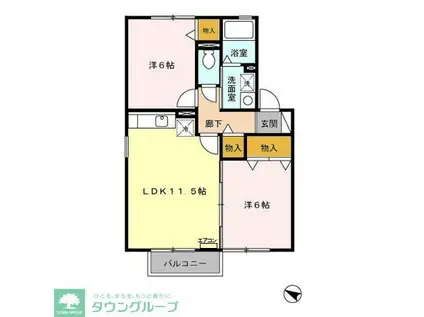 コスモスハイム III(2LDK/2階)の間取り写真