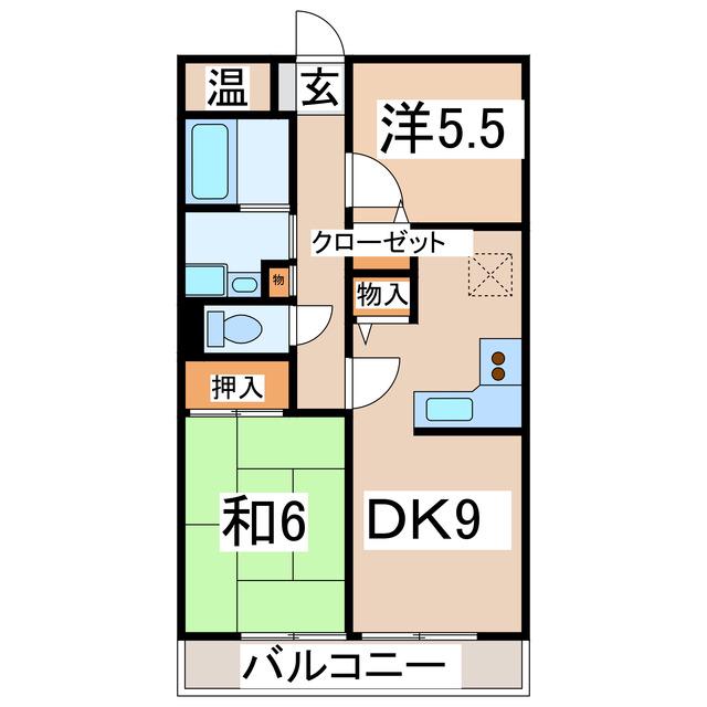 星の街スフィア(2DK/5階)の間取り写真