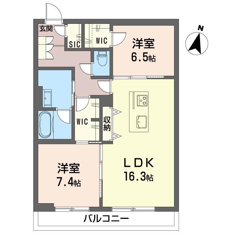 シャーメゾンプランタン(2LDK/1階)の間取り写真