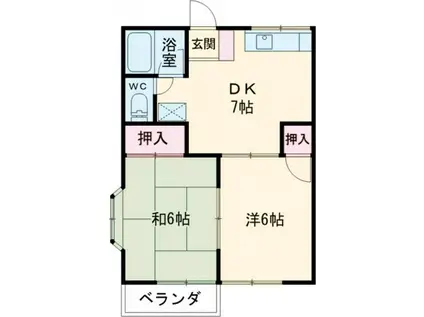 第1コーポ森田(2DK/2階)の間取り写真