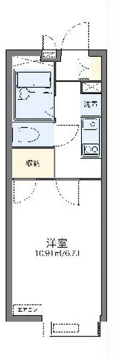 レオパレスカリン 3階階 間取り