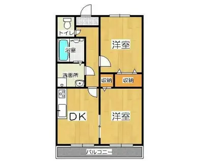 グランドゥール春日(2DK/1階)の間取り写真