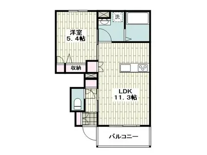 BLOSSOM MAISON(1LDK/1階)の間取り写真
