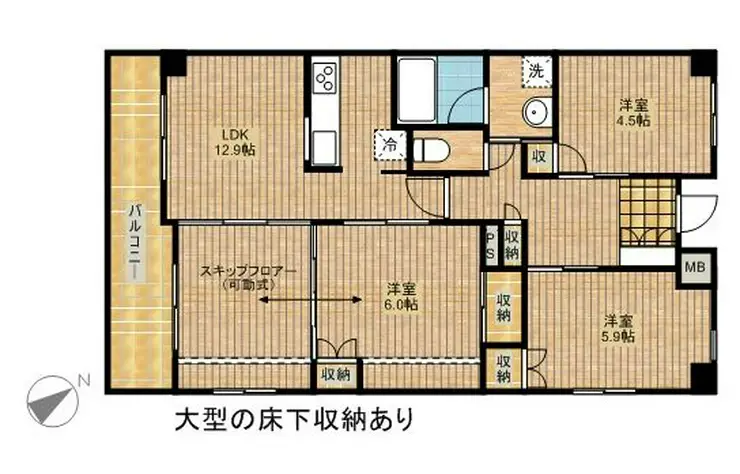 ルネス・デルフィー 3階階 間取り