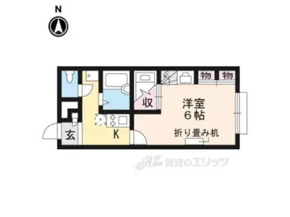 ライフステージ広瀬小谷ヶ丘(1K/2階)の間取り写真