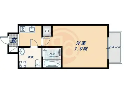 TOYOTOMI STAY PREMIUM ナンバ桜川(1K/6階)の間取り写真