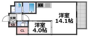 プレジオ永和ASIAN(1LDK/7階)の間取り写真