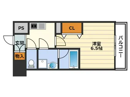 セイワパレス梅田茶屋町(1K/6階)の間取り写真