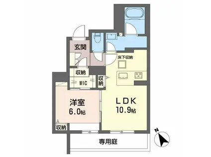 パストラール己斐西(1LDK/1階)の間取り写真