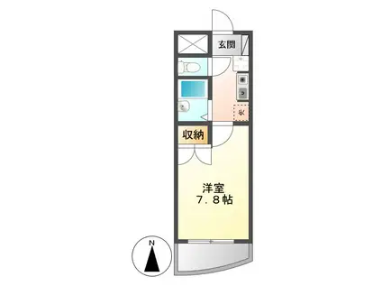 シャトレープランドール(1K/2階)の間取り写真