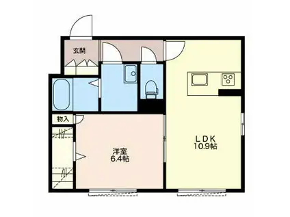SH・アビタシオン上小松(1LDK/1階)の間取り写真