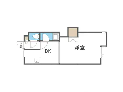 パルコート南郷18(1DK/3階)の間取り写真