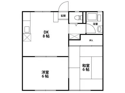 エメラルド紺屋A棟(2DK/1階)の間取り写真