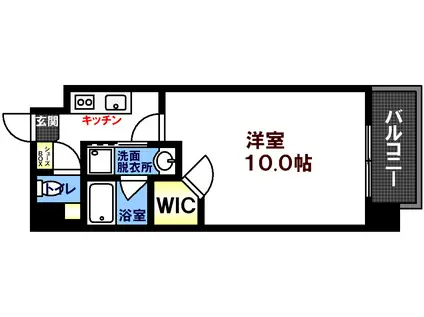 エイトバレー広島駅前スタジアムサイド(1K/7階)の間取り写真