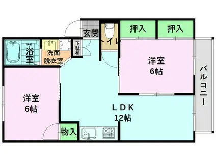 プルミエール桂町(2LDK/2階)の間取り写真