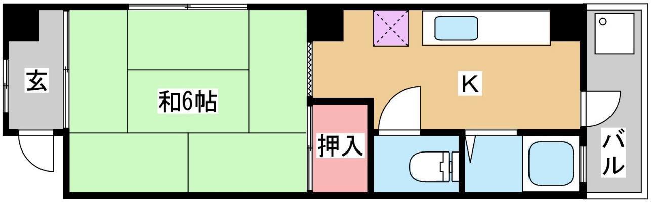 原田マンション(1K/3階)の間取り写真