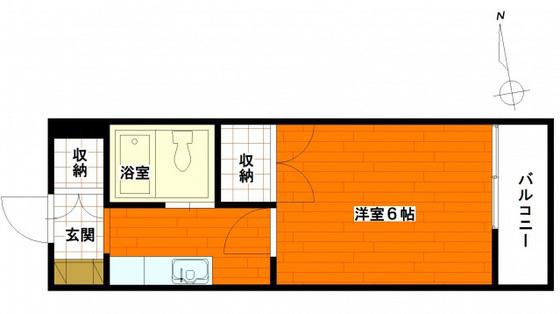 シャルム広本(1K/3階)の間取り写真