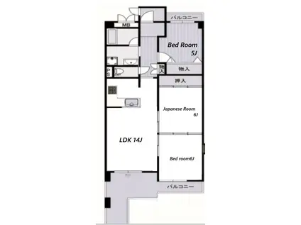 ユニライフ明石魚住(3LDK/2階)の間取り写真