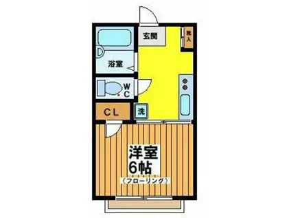 ラ・プルミエールNOB(1K/2階)の間取り写真