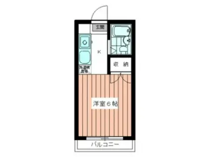 プレジオ多摩(1K/1階)の間取り写真