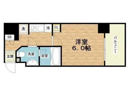 プライマル靱本町(1K/10階)の間取り写真