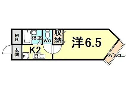 コート・サラII(1K/4階)の間取り写真