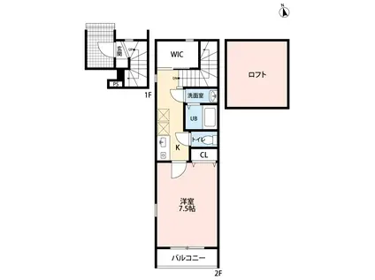 アリエッタ ビアンカ(1K/2階)の間取り写真