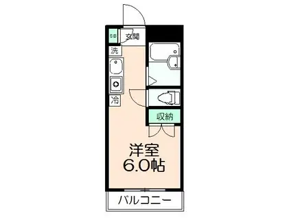 学生会館グリーンオーク(1K/2階)の間取り写真