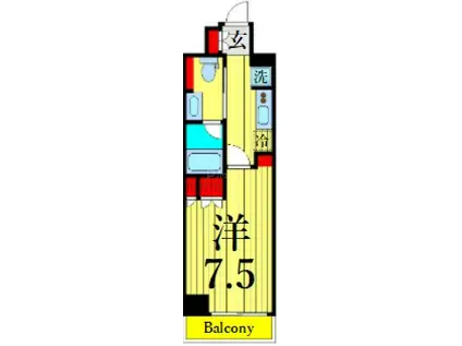 THE GRANDE REGALO 東日暮里(1K/4階)の間取り写真