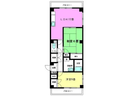 マンション伊興(2LDK/2階)の間取り写真