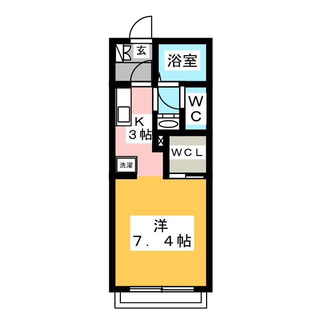 クイーンズタウン(ワンルーム/2階)の間取り写真