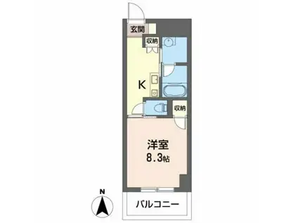 GOLD COURT 楽々園(1K/4階)の間取り写真