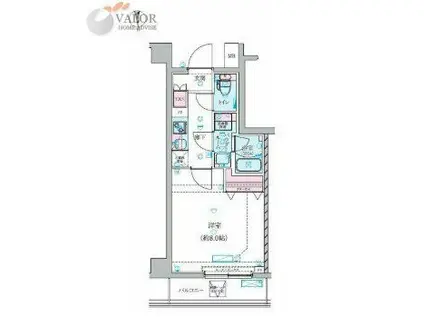 GENOVIA川崎鈴木町SKYGARDEN(1K/1階)の間取り写真