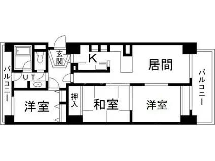 東海プラザ白石(3LDK/6階)の間取り写真