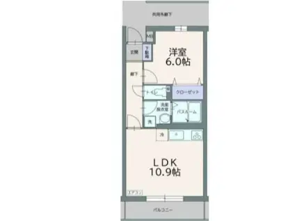 フィールドコートミルト(1LDK/4階)の間取り写真