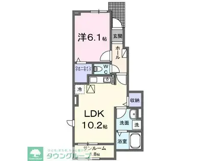 カーサ アバンツァート(1LDK/1階)の間取り写真