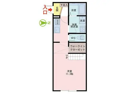 エルクオル経田(ワンルーム/2階)の間取り写真