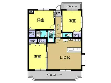 ディゾーマホープ(3LDK/3階)の間取り写真