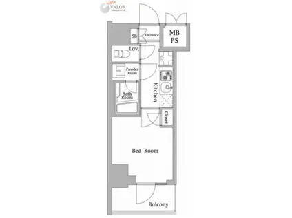 ハーモニーレジデンス川崎002(1K/13階)の間取り写真