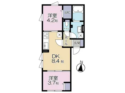 ルート清澄(2DK/1階)の間取り写真