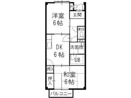 SURPLUS沖野(2DK/2階)の間取り写真