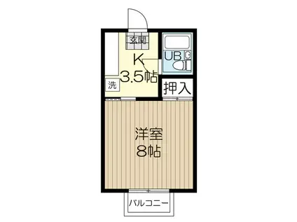 コーポ高松(1K/1階)の間取り写真