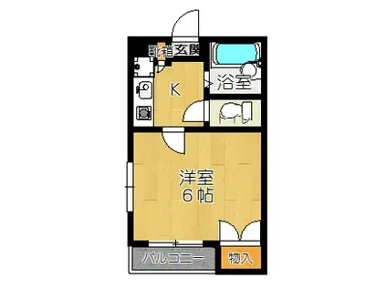 パルティール国見(1K/3階)の間取り写真