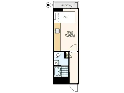 ウィンコーポ池袋(ワンルーム/2階)の間取り写真