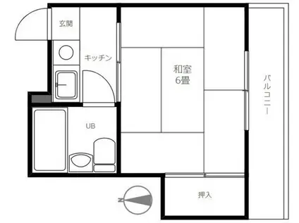 双葉コーポ(1K/2階)の間取り写真