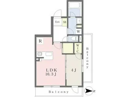 ルミナス駒場(1LDK/3階)の間取り写真