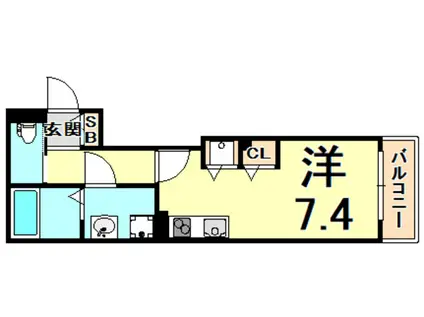 CASA上沢(ワンルーム/3階)の間取り写真