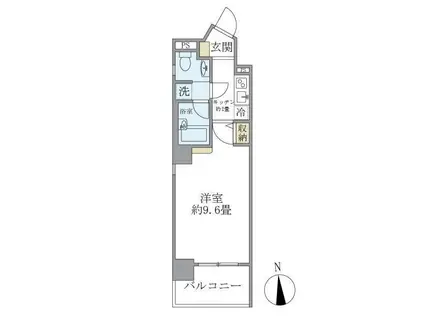 アールプライム大手町(1K/6階)の間取り写真